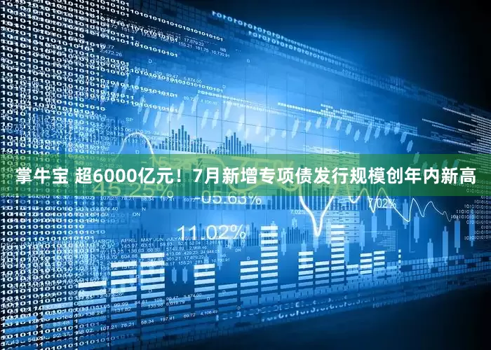掌牛宝 超6000亿元！7月新增专项债发行规模创年内新高